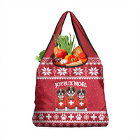 Saint Bernard Dog Switzerland Christmas Grocery Bag - Wonder Print Shop