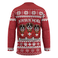 Saint Bernard Dog Switzerland Christmas Hockey Jersey - Wonder Print Shop
