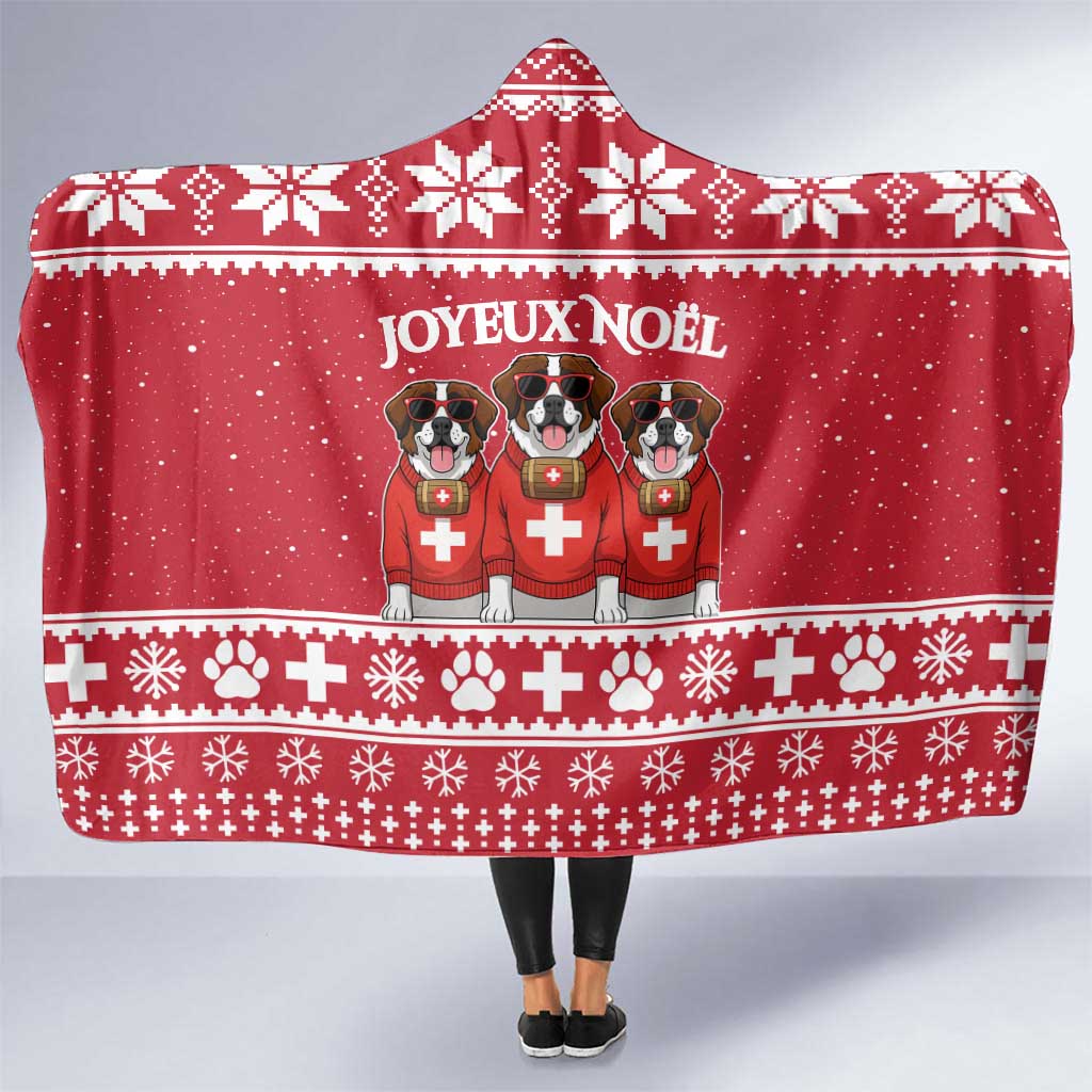 Saint Bernard Dog Switzerland Christmas Hooded Blanket - Wonder Print Shop