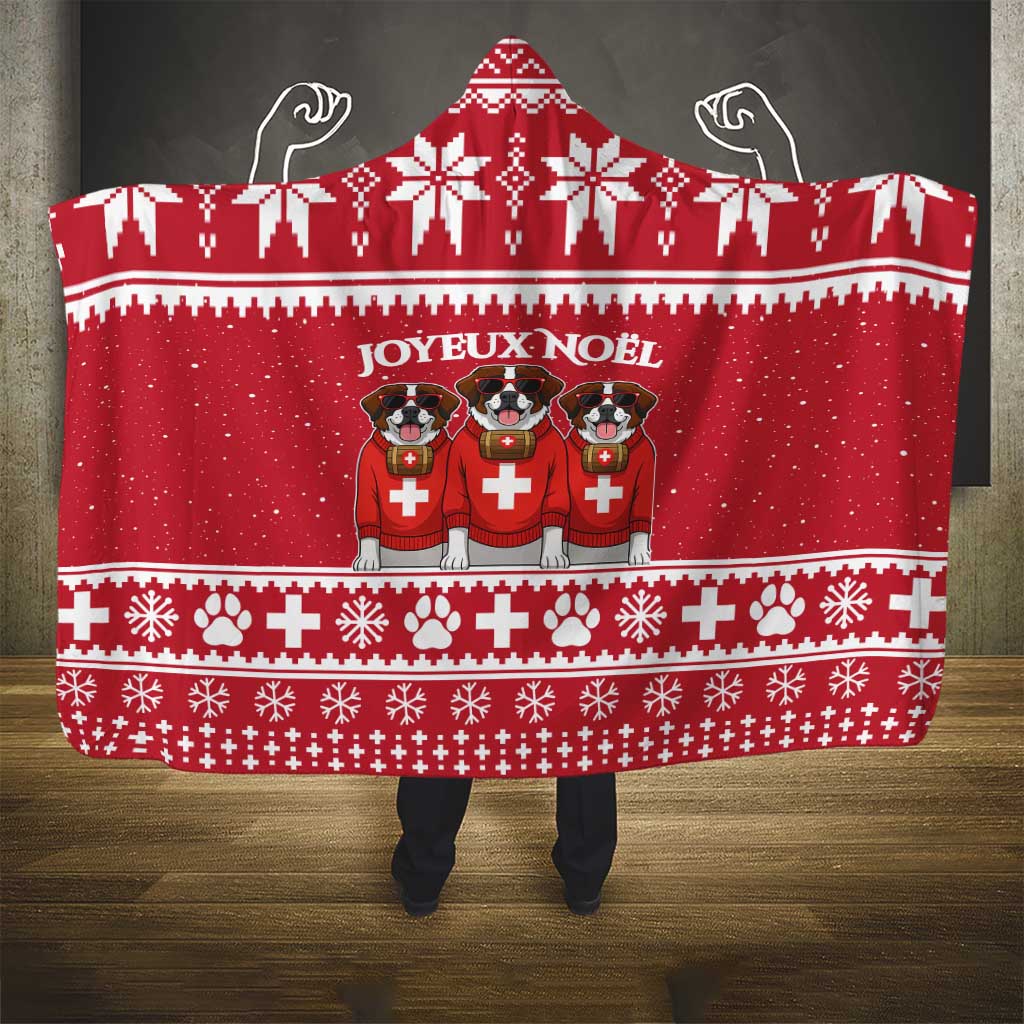 Saint Bernard Dog Switzerland Christmas Hooded Blanket - Wonder Print Shop