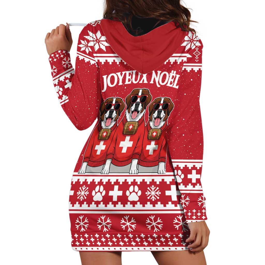 Saint Bernard Dog Switzerland Christmas Hoodie Dress - Wonder Print Shop