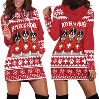 Saint Bernard Dog Switzerland Christmas Hoodie Dress - Wonder Print Shop