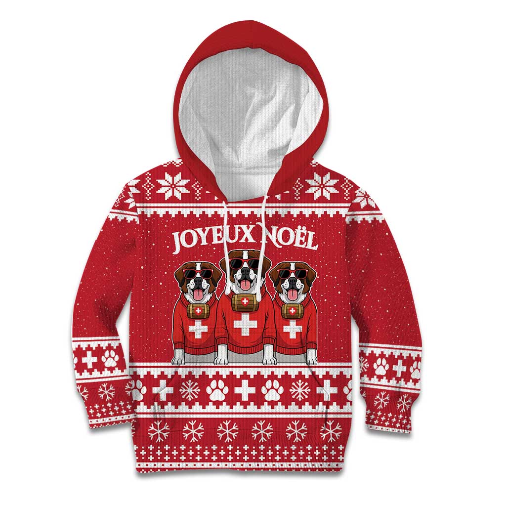 Saint Bernard Dog Switzerland Christmas Kid Hoodie - Wonder Print Shop