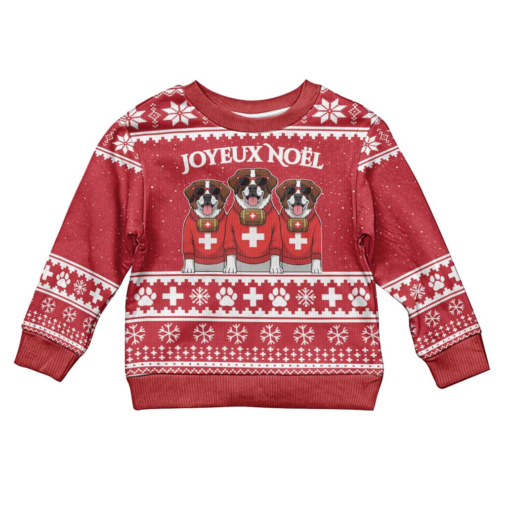 Saint Bernard Dog Switzerland Christmas Kid Ugly Christmas Sweater - Wonder Print Shop