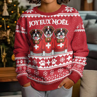 Saint Bernard Dog Switzerland Christmas Kid Ugly Christmas Sweater - Wonder Print Shop