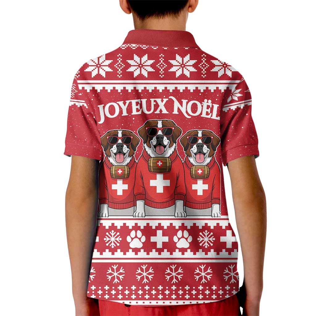 Saint Bernard Dog Switzerland Christmas Kid Polo Shirt - Wonder Print Shop