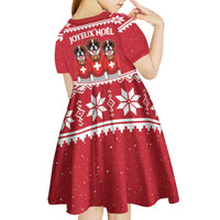 Saint Bernard Dog Switzerland Christmas Kid Short Sleeve Dress - Wonder Print Shop