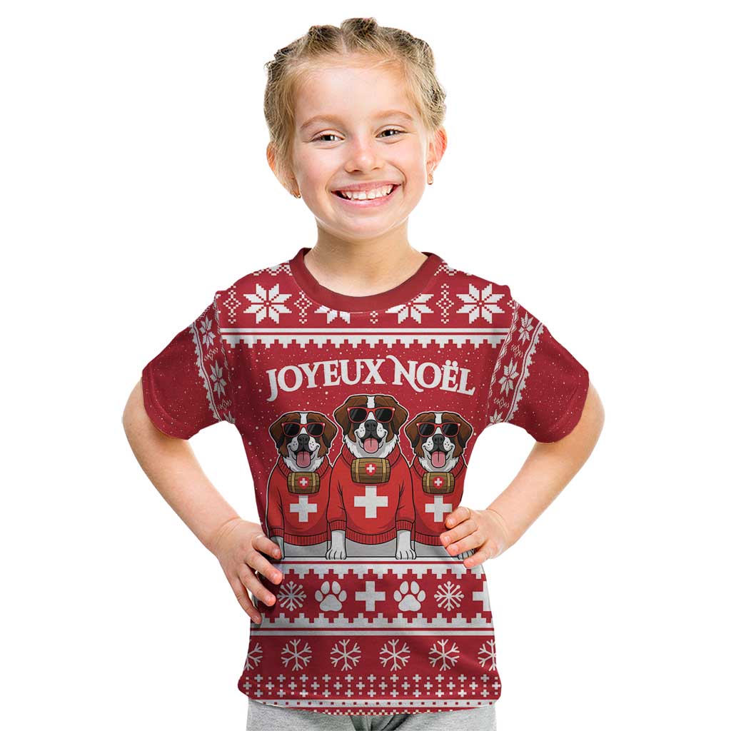 Saint Bernard Dog Switzerland Christmas Kid T Shirt - Wonder Print Shop
