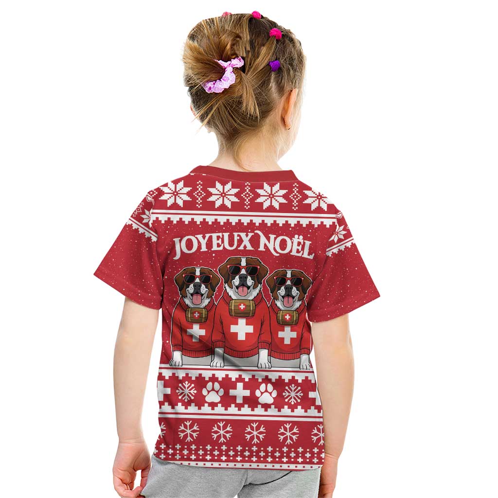 Saint Bernard Dog Switzerland Christmas Kid T Shirt - Wonder Print Shop