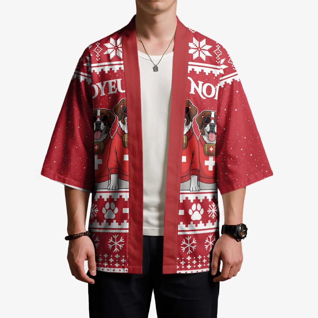 Saint Bernard Dog Switzerland Christmas Kimono - Wonder Print Shop