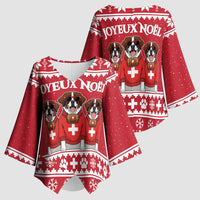 Saint Bernard Dog Switzerland Christmas Kimono Sleeve Blouse - Wonder Print Shop
