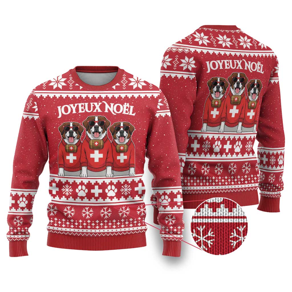 Saint Bernard Dog Switzerland Christmas Ugly Christmas Sweater - Wonder Print Shop