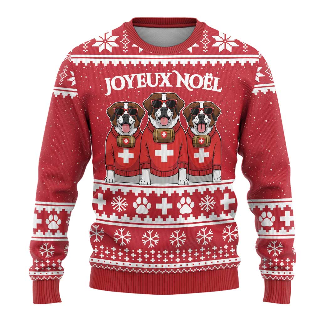 Saint Bernard Dog Switzerland Christmas Ugly Christmas Sweater - Wonder Print Shop