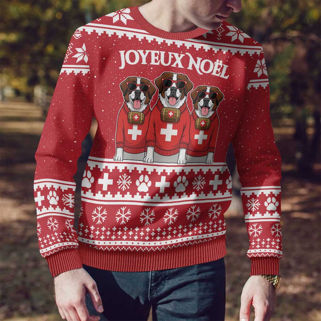 Saint Bernard Dog Switzerland Christmas Ugly Christmas Sweater - Wonder Print Shop