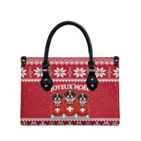 Saint Bernard Dog Switzerland Christmas Leather Bag - Wonder Print Shop