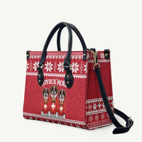 Saint Bernard Dog Switzerland Christmas Leather Bag - Wonder Print Shop