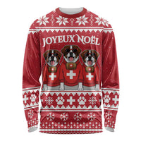 Saint Bernard Dog Switzerland Christmas Long Sleeve Shirt - Wonder Print Shop
