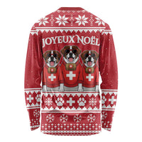 Saint Bernard Dog Switzerland Christmas Long Sleeve Shirt - Wonder Print Shop