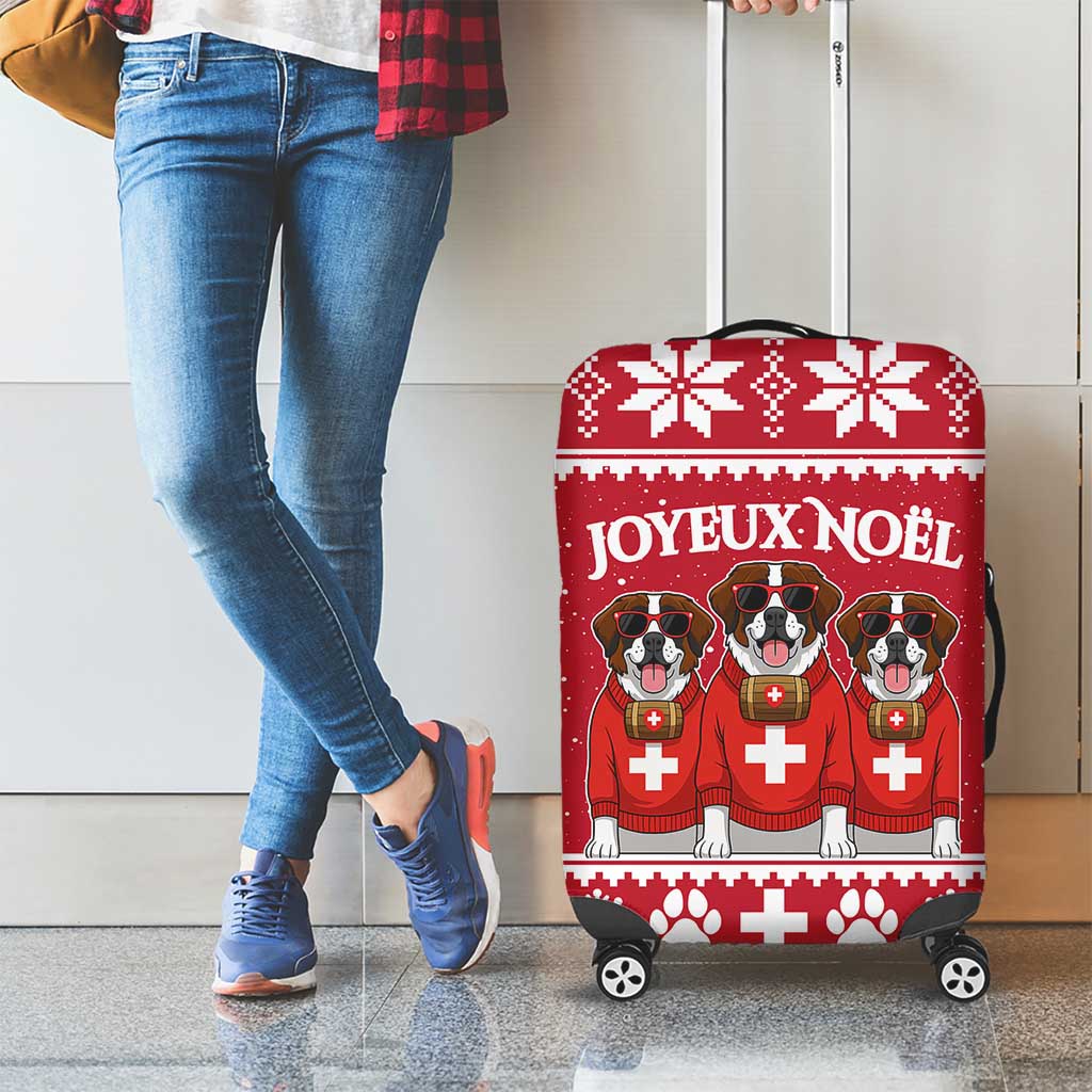 Saint Bernard Dog Switzerland Christmas Luggage Cover - Wonder Print Shop