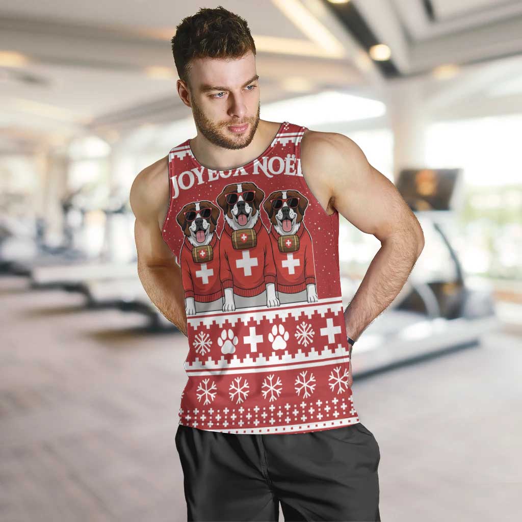 Saint Bernard Dog Switzerland Christmas Men Tank Top - Wonder Print Shop