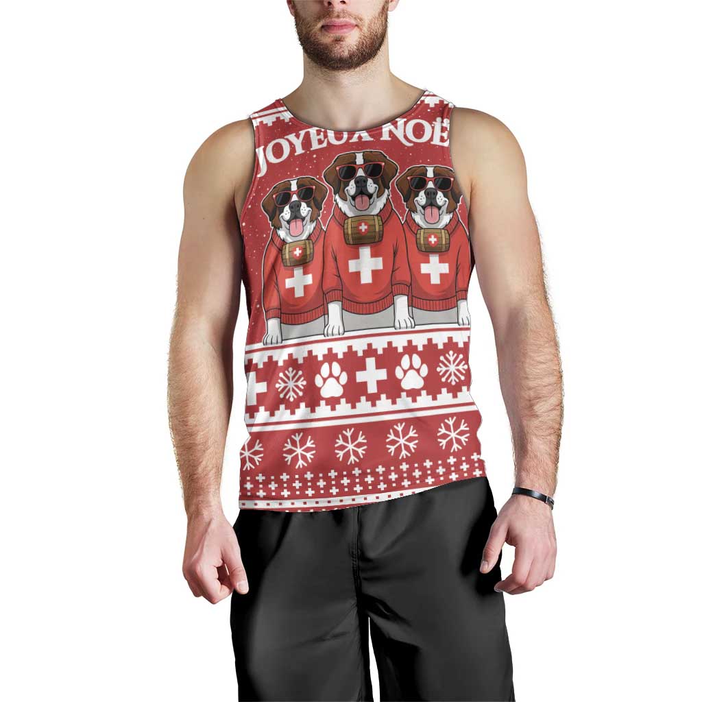 Saint Bernard Dog Switzerland Christmas Men Tank Top - Wonder Print Shop