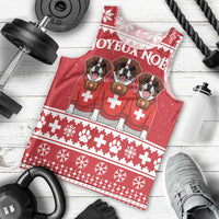 Saint Bernard Dog Switzerland Christmas Men Tank Top - Wonder Print Shop