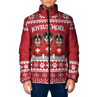 Saint Bernard Dog Switzerland Christmas Padded Jacket - Wonder Print Shop