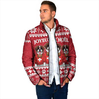 Saint Bernard Dog Switzerland Christmas Padded Jacket - Wonder Print Shop