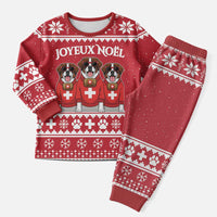Saint Bernard Dog Switzerland Christmas Pajama Set - Wonder Print Shop