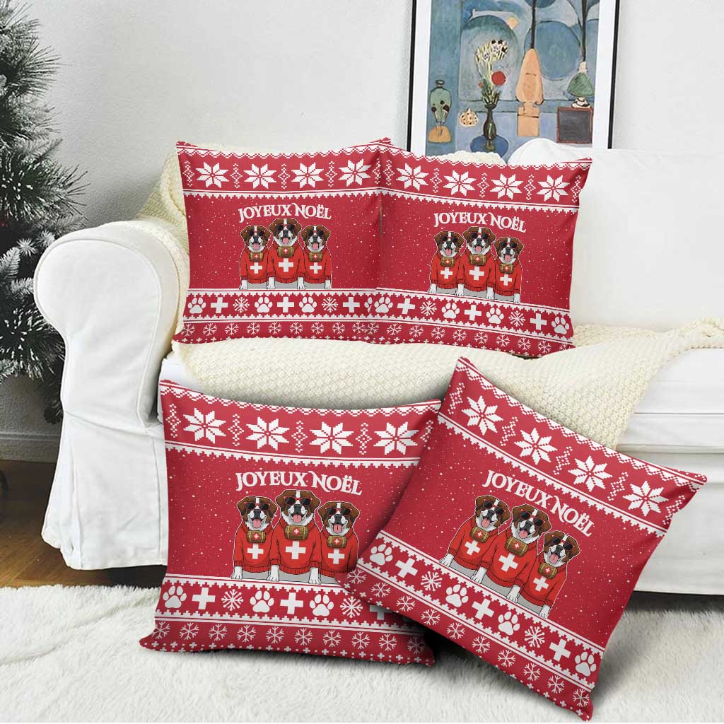Saint Bernard Dog Switzerland Christmas Pillow Cover - Wonder Print Shop