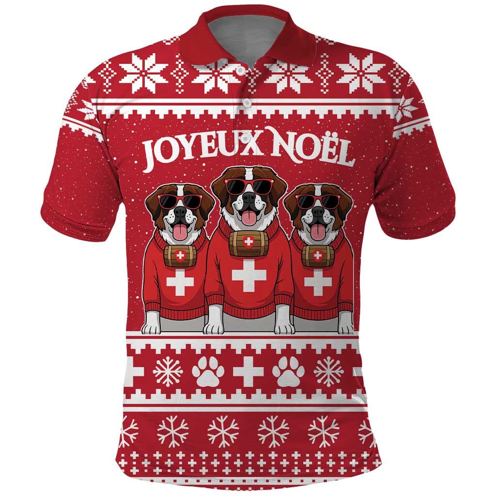 Saint Bernard Dog Switzerland Christmas Polo Shirt - Wonder Print Shop