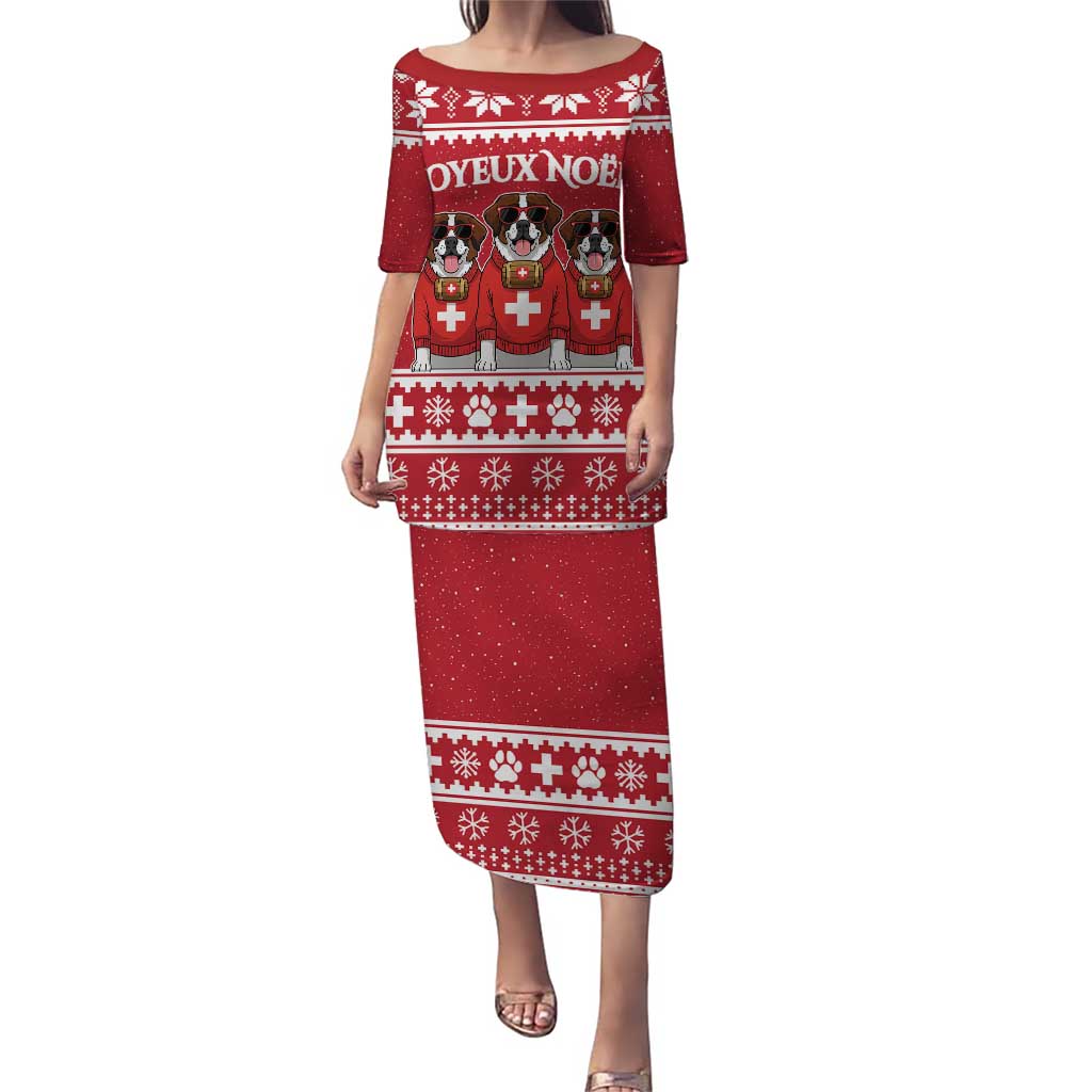 Saint Bernard Dog Switzerland Christmas Puletasi - Wonder Print Shop