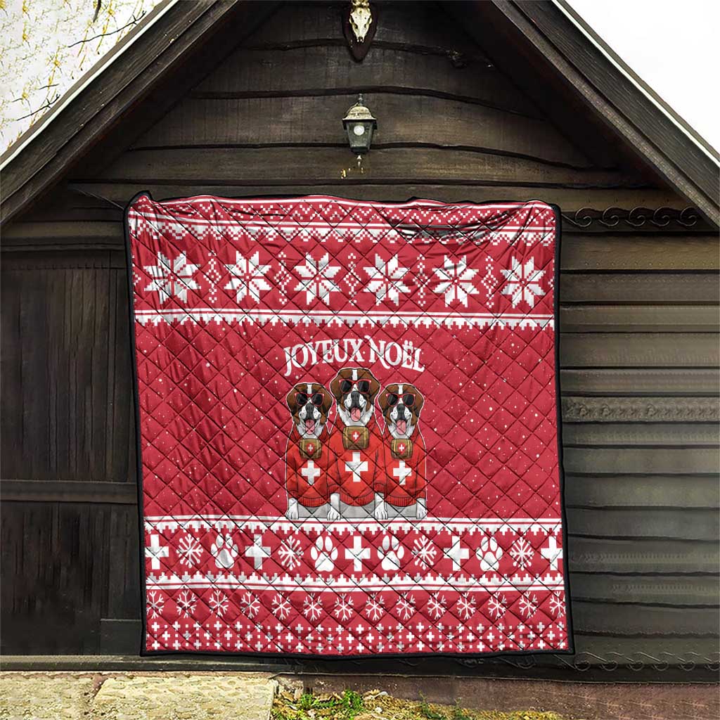 Saint Bernard Dog Switzerland Christmas Quilt - Wonder Print Shop