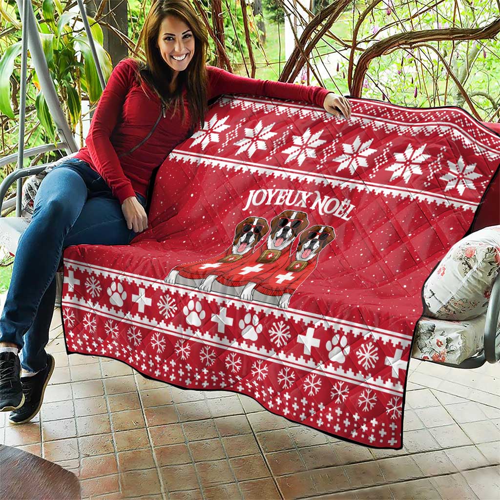 Saint Bernard Dog Switzerland Christmas Quilt - Wonder Print Shop