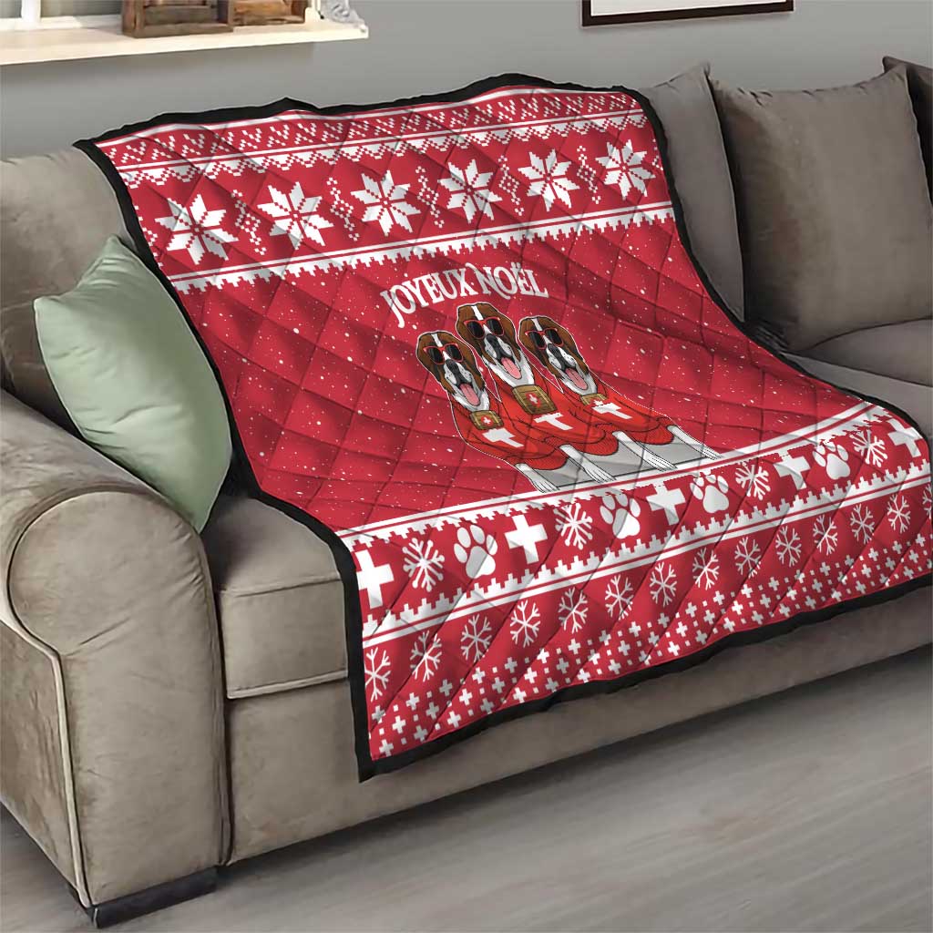 Saint Bernard Dog Switzerland Christmas Quilt - Wonder Print Shop