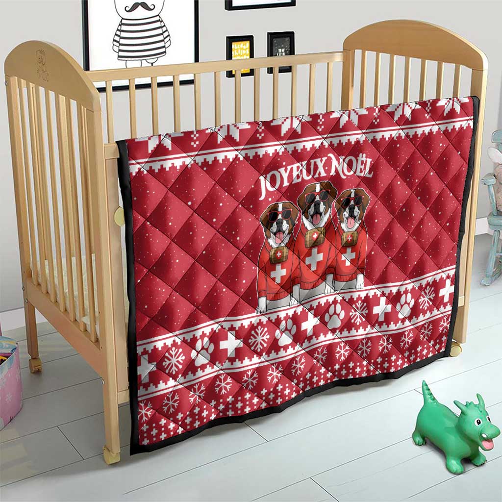 Saint Bernard Dog Switzerland Christmas Quilt - Wonder Print Shop
