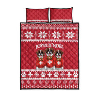Saint Bernard Dog Switzerland Christmas Quilt Bed Set - Wonder Print Shop