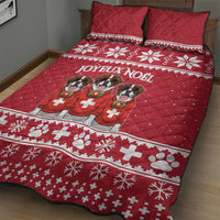 Saint Bernard Dog Switzerland Christmas Quilt Bed Set - Wonder Print Shop