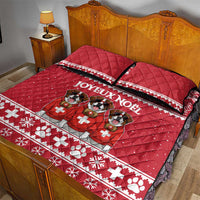 Saint Bernard Dog Switzerland Christmas Quilt Bed Set - Wonder Print Shop