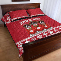 Saint Bernard Dog Switzerland Christmas Quilt Bed Set - Wonder Print Shop