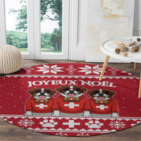 Saint Bernard Dog Switzerland Christmas Round Carpet - Wonder Print Shop
