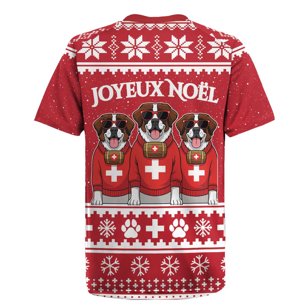 Saint Bernard Dog Switzerland Christmas Rugby Jersey - Wonder Print Shop