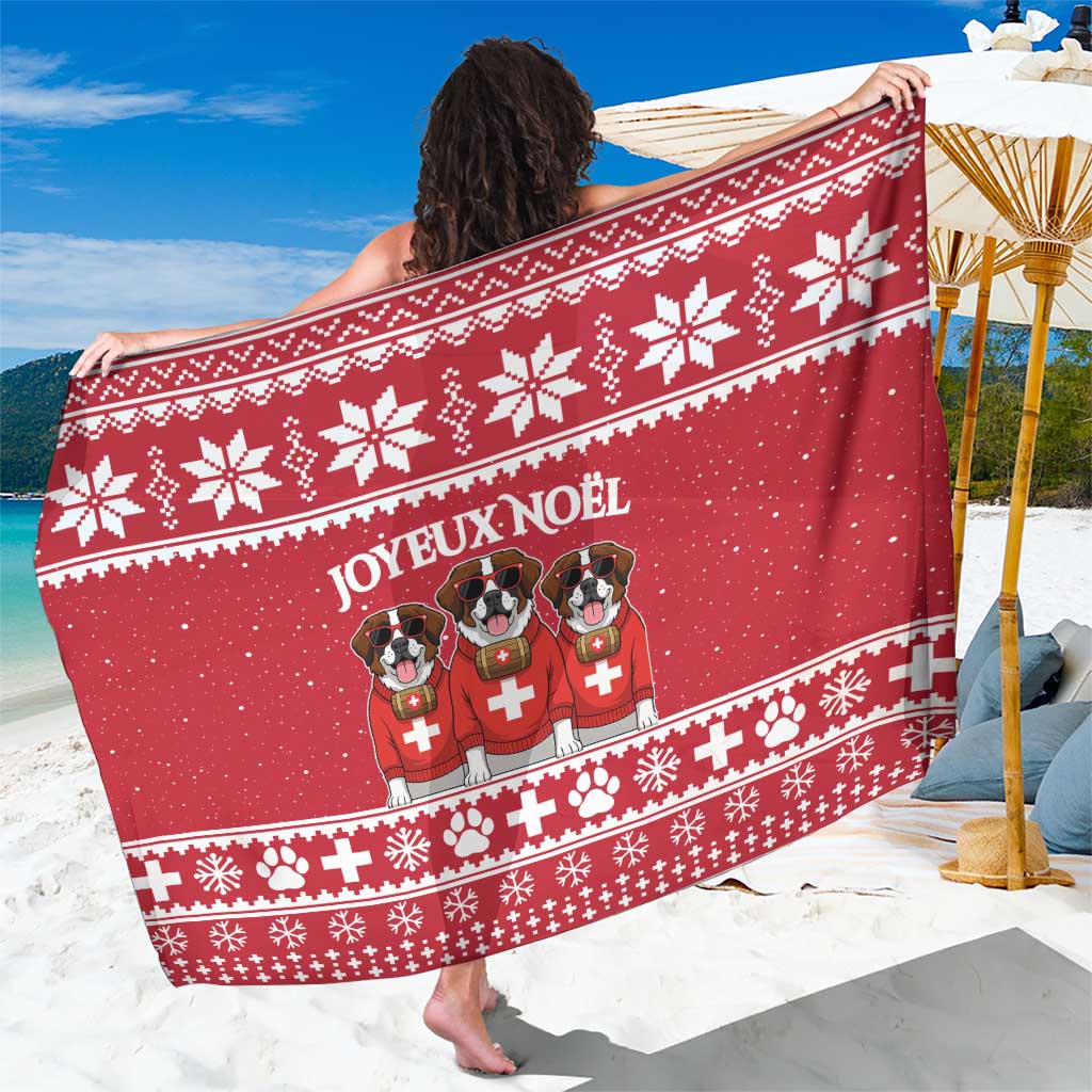 Saint Bernard Dog Switzerland Christmas Sarong - Wonder Print Shop