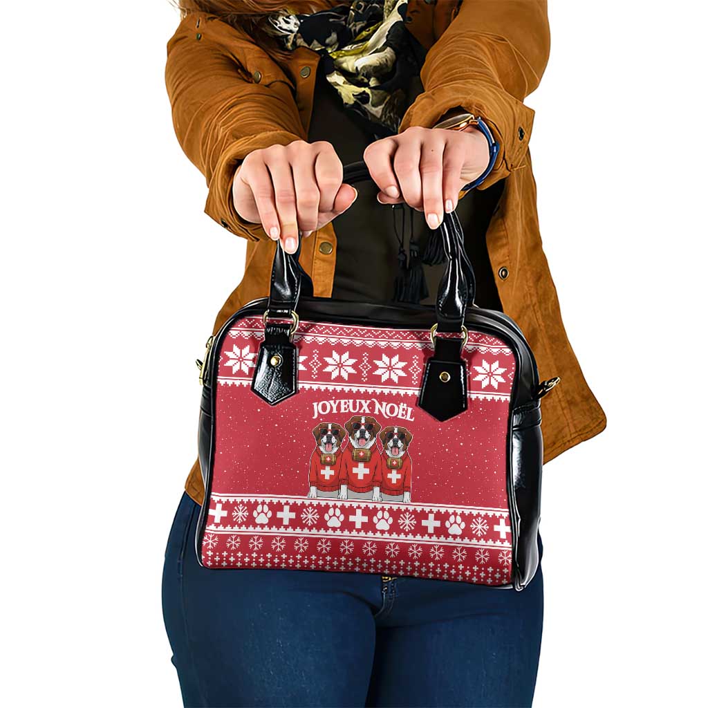 Saint Bernard Dog Switzerland Christmas Shoulder Handbag - Wonder Print Shop