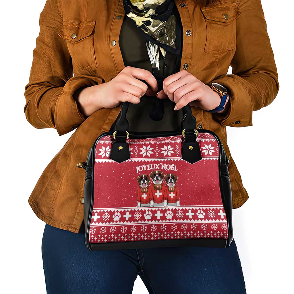 Saint Bernard Dog Switzerland Christmas Shoulder Handbag - Wonder Print Shop