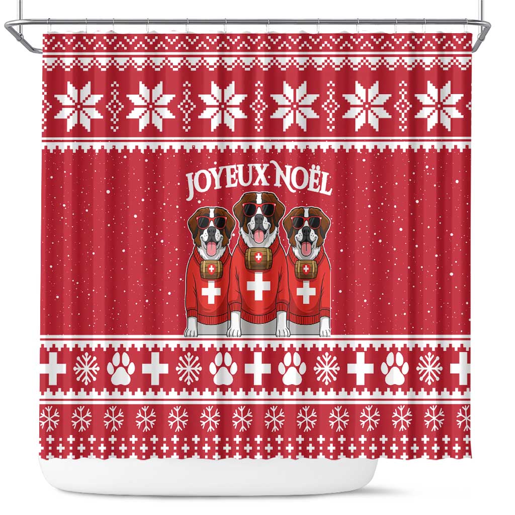 Saint Bernard Dog Switzerland Christmas Shower Curtain - Wonder Print Shop