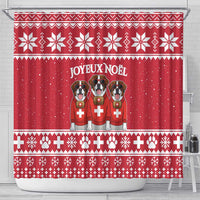 Saint Bernard Dog Switzerland Christmas Shower Curtain - Wonder Print Shop