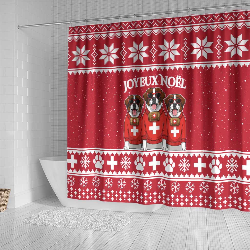 Saint Bernard Dog Switzerland Christmas Shower Curtain - Wonder Print Shop