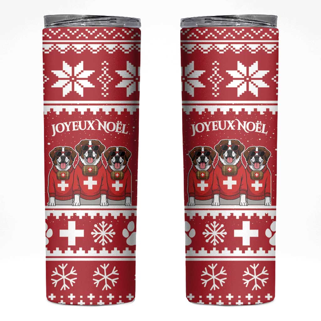 Saint Bernard Dog Switzerland Christmas Skinny Tumbler - Wonder Print Shop
