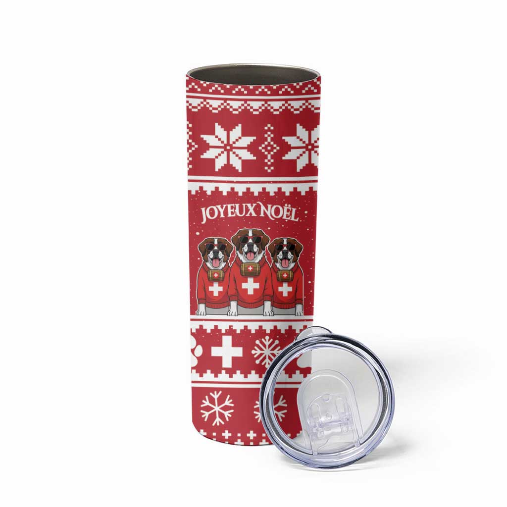 Saint Bernard Dog Switzerland Christmas Skinny Tumbler - Wonder Print Shop